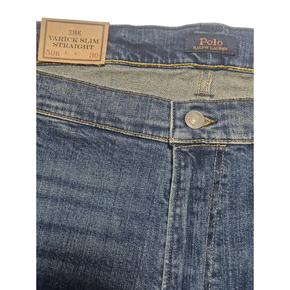 NWT Polo Ralph Lauren Varick Slim Straight Paint Splatter Jeans 50x30 XL